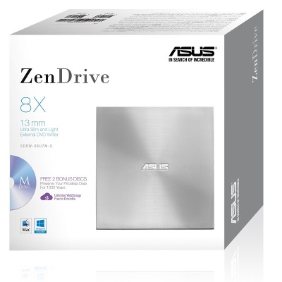 华硕(ASUS) 8倍速 USB2.0 外置DVD刻录机 移动光驱a34