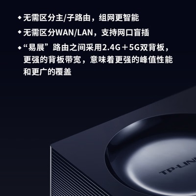 TP-LINK 易展mesh分布式路由器套装 1900M全千兆 WDR7650千兆 智能5G双频无线穿墙 高速路由（两只装）a31