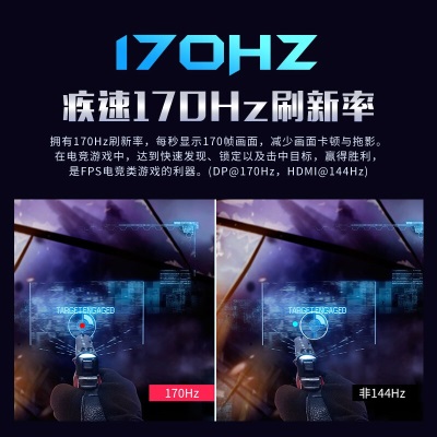 优派27英寸 2K电竞显示器 144Hz(超频170Hz) IPS HDR400 小金刚 TUV认证 电脑游戏外接显示屏a37