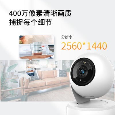 TP-LINK 全彩400万像素升级2.5K超清无线监控摄像头 家用智能网络监控器摄像机 360全景wifi手机远程 IPC44AWa31