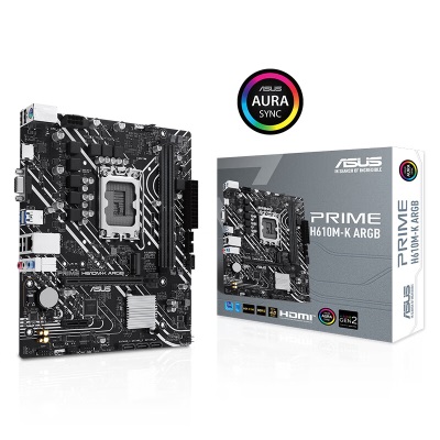 华硕（ASUS）PRIME H610M-K ARGB 支持 CPUG 7400/G6900/12100F（Intel H610/LGAa34