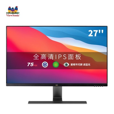 优派 27英寸75Hz微边IPS显示器爱眼滤蓝光不闪屏1080p HDMI学生用办公电脑显示器节能显示屏a37