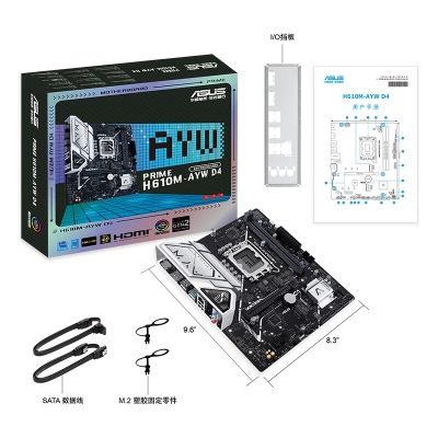 华硕（ASUS）H610M-AYW D4主板 支持 CPU G6900/12400F/12100F/13100F（Intel H610/LGA 1700）a34