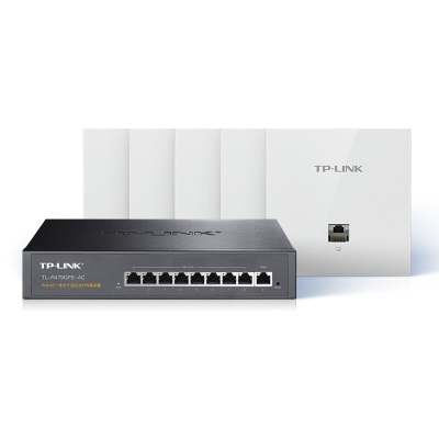 【含安装】TP-LINK AX3000全屋WIFI套装ap面板全屋覆盖9口AC一体机+5AP白色薄款(1+5面板AP套装)a31