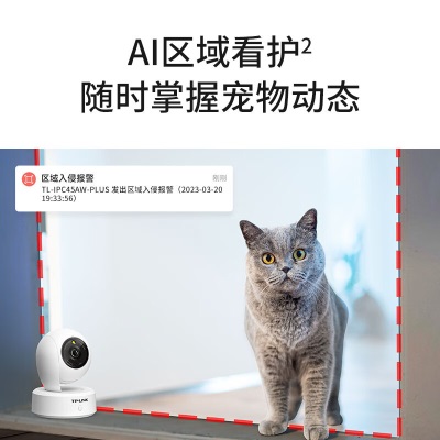 TP-LINK 超级500万双频摄像头家用监控器360全景无线家庭室内可对话手机远程网络门口高清 IPC45AWa31