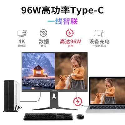 优派27英寸4K MiniLED量子点 广色域IPS  TypeC96W HDR1000a37