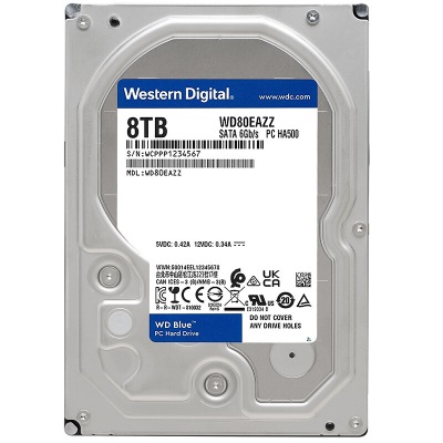 西部数据 台式机机械硬盘 WD Blue 西数蓝盘 8TB 5640转 128MB SATAa36