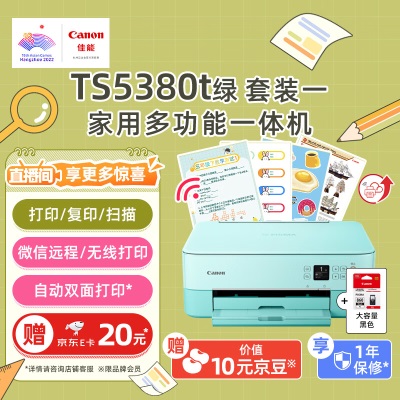 佳能（Canon）TS5380t-粉绿a40