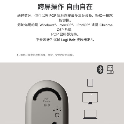 罗技（Logitech）POP MOUSE无线鼠标 蓝牙鼠标a41