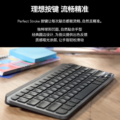 罗技（Logitech）MX Keys Mini Mac版 简约无线背光键盘 浅灰色 蓝牙键盘 办公键盘a41