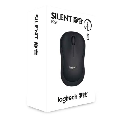 罗技（Logitech）B220企业版 鼠标 无线鼠标 办公鼠标 轻音鼠标 对称鼠标 黑色  带无线2.4G接收器a41