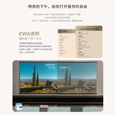 联想YOGA5000S 投影仪家用 投影机 智能家庭影院 （1300CVIA 高亮a38