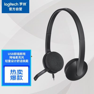 罗技（Logitech）H111 立体声耳机 带麦克风话筒 电脑笔记本办公耳麦a41