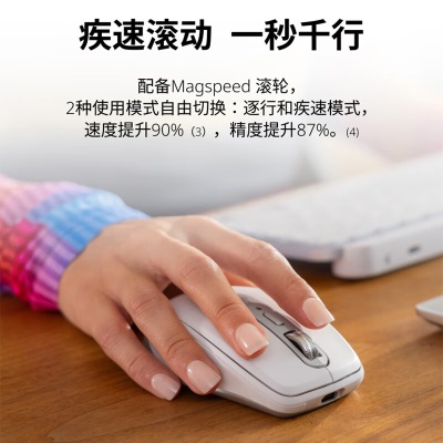 罗技（Logitech）MX Anywhere 3S 静音鼠标 无线蓝牙双模鼠标 商务办公 便携鼠标 快充长续航a41