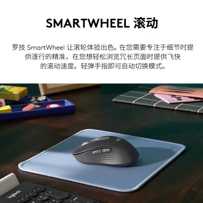 罗技（Logitech）M750M 通用版鼠标 无线蓝牙鼠标 静音鼠标 对称鼠标 黑色 带Logi Bolta41