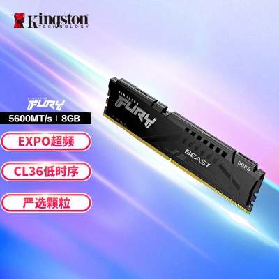 金士顿 (Kingston) FURY 8GB DDR5 5200 台式机内存条 Beast野兽系列 骇客神条a43