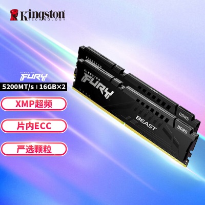 金士顿 (Kingston) FURY 32GB(16G×2)两支装 DDR5 5200 台式机内存条a43