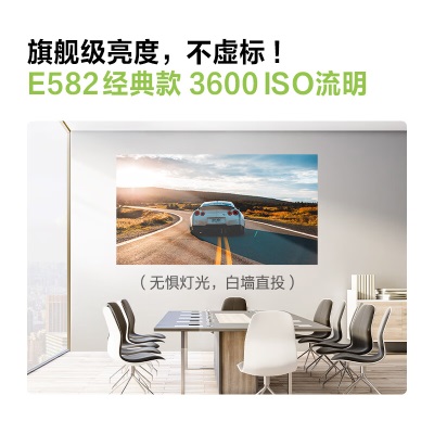 明基（BenQ）E582 智能投影仪 投影机 投影仪办公（1080P全高清 手机ipad投屏 3600流明 双频Wifia45