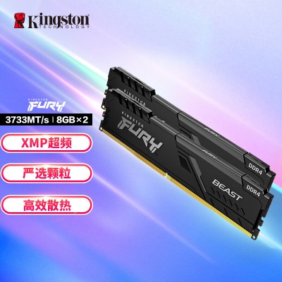 金士顿 (Kingston) FURY 16GB(8G×2)套装 DDR4 4600 台式机内存条 Renegade叛逆者系列a43