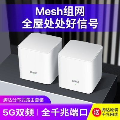 腾达（Tenda） MW5G（2母装）  Mesh分布式路由器 AC1200全千兆 高速子母路由 家用无线路由 5G双频a46