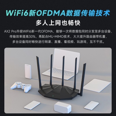 腾达（Tenda）AX2 Pro WiFi6双千兆无线路由器 5G双频 1500M无线速率 家用高速穿墙游戏路由a46