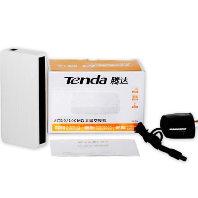 腾达（Tenda）S108/8口百兆交换机/家用宿舍交换器/监控网络网线分线器/分流器/兼容摄像头a46