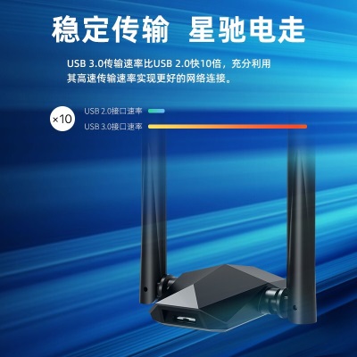 腾达（Tenda）1800M千兆WiFi6双频无线网卡 台式机笔记本无线接收器随身WiFi发射器a46