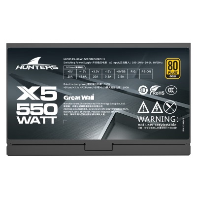 长城（Great Wall）X5金牌全模电源额定550W+长城阿基米德9白色宽体机箱360水冷位a47