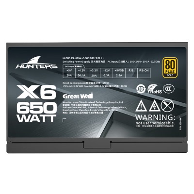 长城（Great Wall）X6金牌全模电源额定650W+长城阿基米德9白色宽体机箱360水冷位a47