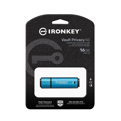 金士顿（Kingston）16GB USB3.2 Gen1 U盘 IKVP50 256位AES专业硬件金属加密a43