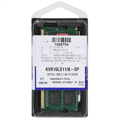 金士顿 (Kingston) 8GB DDR3 1600 笔记本内存条a43