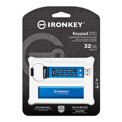 金士顿（Kingston）32GB USB3.2 Gen1 U盘 IKKP200 256位AES硬件数字加密a43