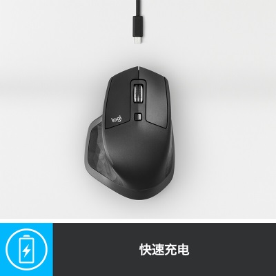 罗技（Logitech）MX Master 2S 鼠标 无线蓝牙鼠标 办公鼠标 右手鼠标 优联 儒雅黑 带无线2.4G接收器a41