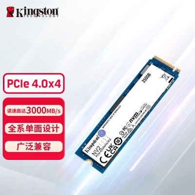 金士顿(Kingston) 250GB SSD固态硬盘 M.2接口(NVMe协议 PCIe 4.0×4)兼容PCIe3.0a43