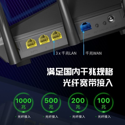 腾达（Tenda）路由器千兆 AC1200M家用无线 5G双频Wi-Fi AC11双千兆 穿墙 增强型路由a46