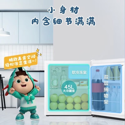 海信（Hisense）小冰箱迷你 45升小型家用电冰箱 复古白色冰箱 一级能效a50