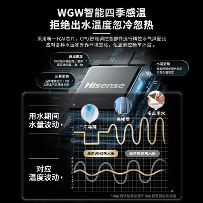 海信（Hisense）16升燃气热水器智能恒温防冻家用自动变升多重安防LED大屏天然气热水器JSQ30-16WH3(12T)a50