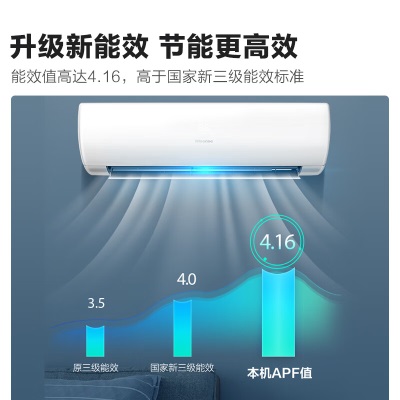 海信（Hisense）1.5匹 速冷热 新三级能效 睡眠模式变频冷暖壁挂式卧室空调挂机a50