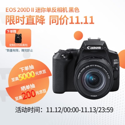 佳能（Canon）EOS 200D2 单反数码相机 18-55标准变焦镜头套装（a54