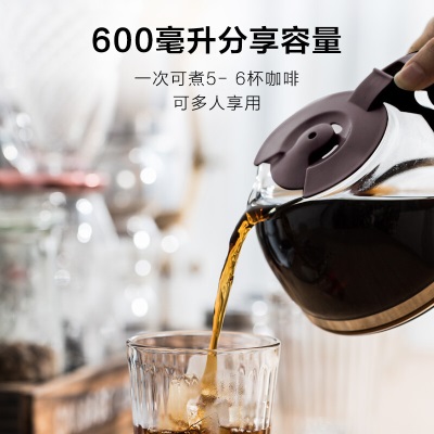 小熊（bear）咖啡机 美式家用 600ml滴漏式小型迷你煮茶器泡茶壶电热水壶煮咖啡壶a57g