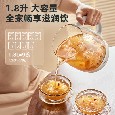 小熊养生壶 煮茶器 煮茶壶 烧水壶电水壶热水壶电热水壶 多段保温花茶壶果茶壶1.8L YSH-E18J1a57g