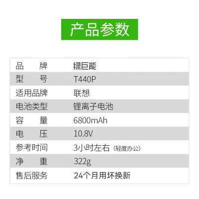 绿巨能（llano）适用联想ThinkPad L440 L540 T440P T540P W540 W541 45N1144 45N1145 45N1153笔记本电池a60