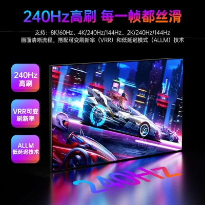 绿巨能（llano）HDMI线2.1版 8K高清线 1.5米 3D视频线a60