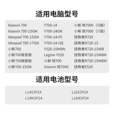 绿巨能（llano）联想Ideapad Y700 XiaoXin小新700拯救者笔记本E520 Y520 R720 L14S3P24a60