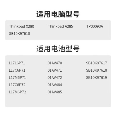 绿巨能（llano）适用联想Thinkpad X280 A285 SB10K97618笔记本电池L17L6P71 L17C6P71a60