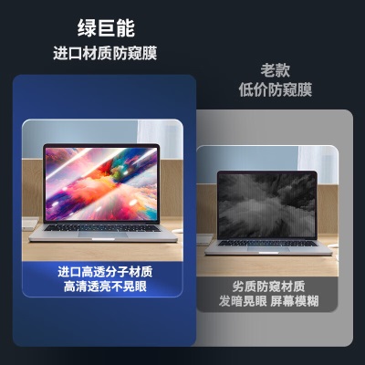 绿巨能（llano）电脑防窥膜 显示器防窥膜 笔记本 台式电脑防窥片 防隐私保护膜 进口材质a60