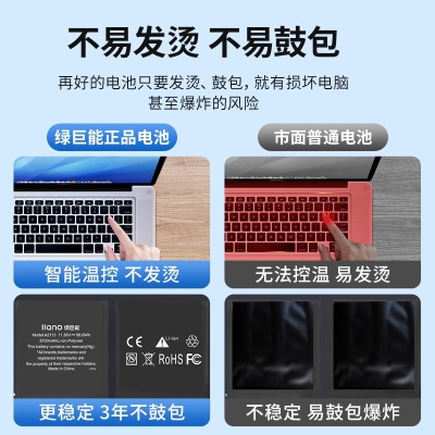 绿巨能（llano）苹果笔记本电池Macbook Pro 15 16 2019 A2113 A2141电脑电池a60